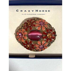 Crazy Horse by Liz Claiborne Floral Brooch Pin
